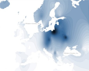 click for larger image R1a Distribution Map