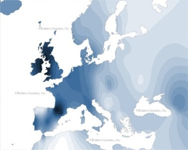 click for larger image R1b Distribution Map