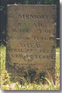 photo of Sarah Fender Gravestone