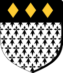 Coat of
arms, black and white with three gold diamonds